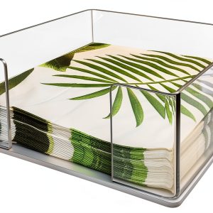 Acrylic Napkin Holder Simetufy 7x7 Clear Table Top Tray-0