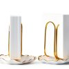 Modern Standing Napkin Holder for Table， Ceramic Gold Napkin Holders for Christmas Paper Napkins， Xmas Cocktail Tissue Dispenser,Servilleteros para Mesas for kitchen, dining, counter tops, outdoors-4