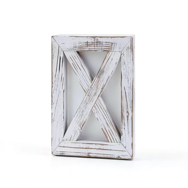 Farmhouse Wooden Napkin Holder PUERSI Rustic White Counter Organizer-5