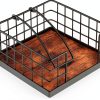 Honiter Napkin Holder for Table, Farmhouse Napkins Holder with Weighted Arm, Wood Napkin Holders for Kitchen, Flat Napkin Dispenser for Countertop, Dining Room, Rustic Brown-0