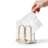 Modern Standing Napkin Holder for Table， Ceramic Gold Napkin Holders for Christmas Paper Napkins， Xmas Cocktail Tissue Dispenser,Servilleteros para Mesas for kitchen, dining, counter tops, outdoors-3